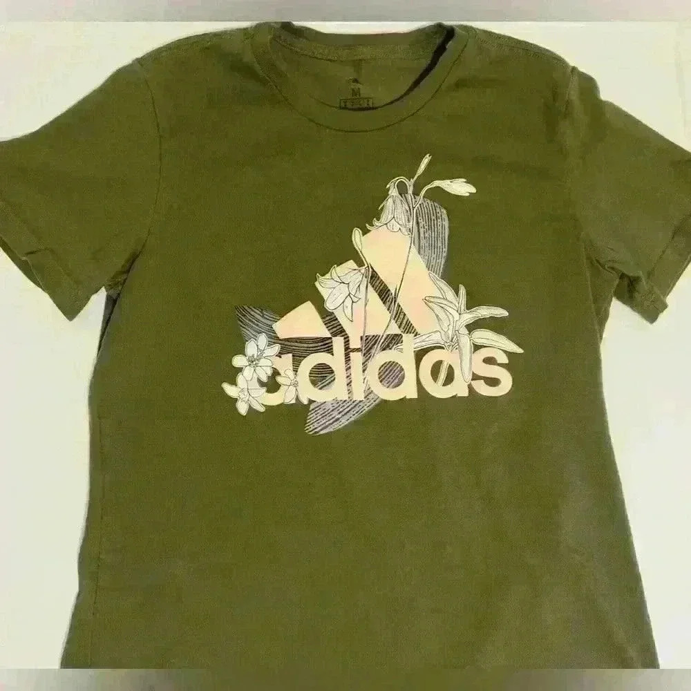 Adidas Nini Sum Graphic T-Shirt, Women’s Size Medium in Wild Pine color - Picture 5 of 13